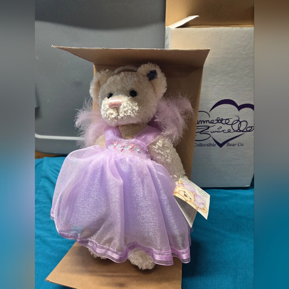 Annette Funicello “Angel Annie” Purple Dress 14" Bear with Tag